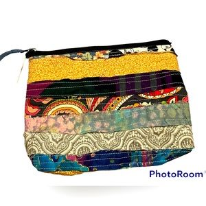 Handmade OOAK make up bag organizer scrap fabric